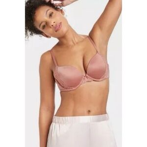 NWT Auden The Radiant Push-up Plunge Coverage Underwire Bra Mauve Size 36B